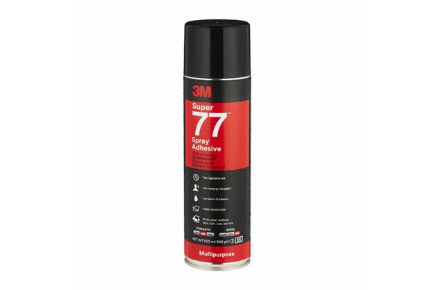 Spray 77 3M SCOTCH-WELD 500 ml, adhesivo polivalente especialmente indicado para pegar espumas de poliestireno